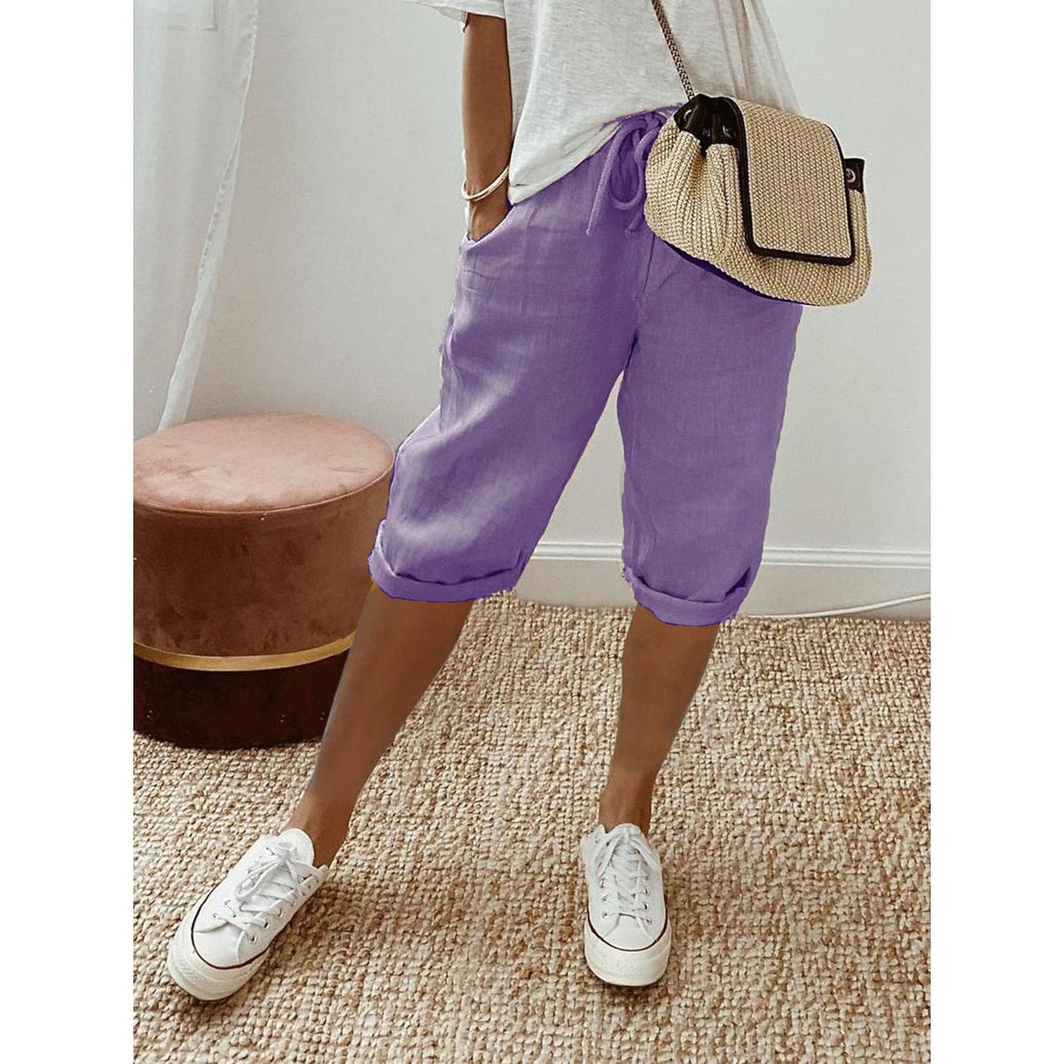 couleur Violet — Pantacourt Lin & Coton Léger