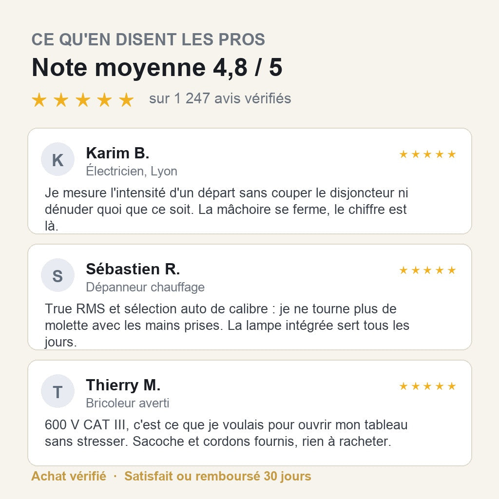 Avis clients électriciens et bricoleurs