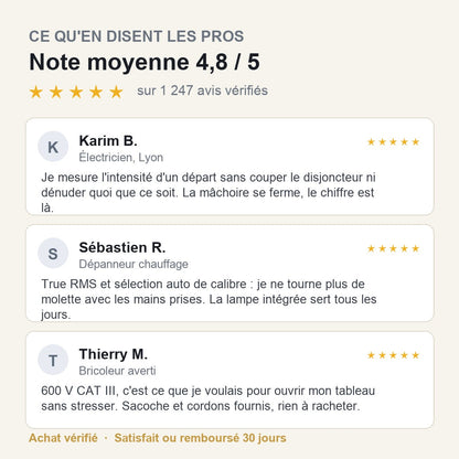 Avis clients électriciens et bricoleurs