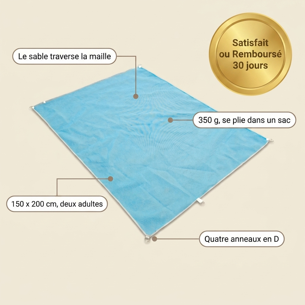 ZéroSable – Drap Anti-Sable XXL — caractéristiques
